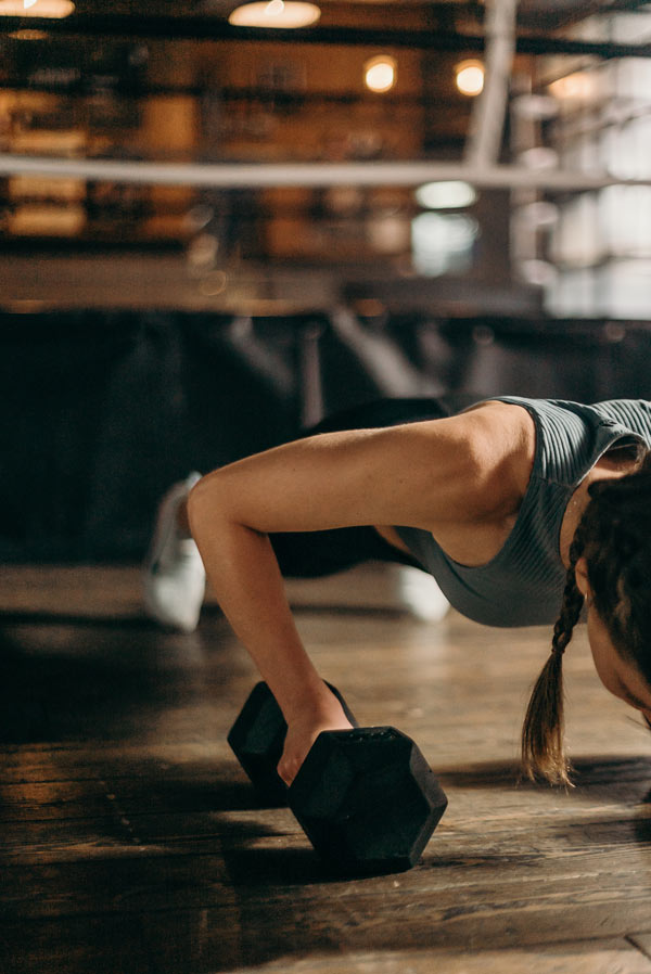 woman working out with home exercise program